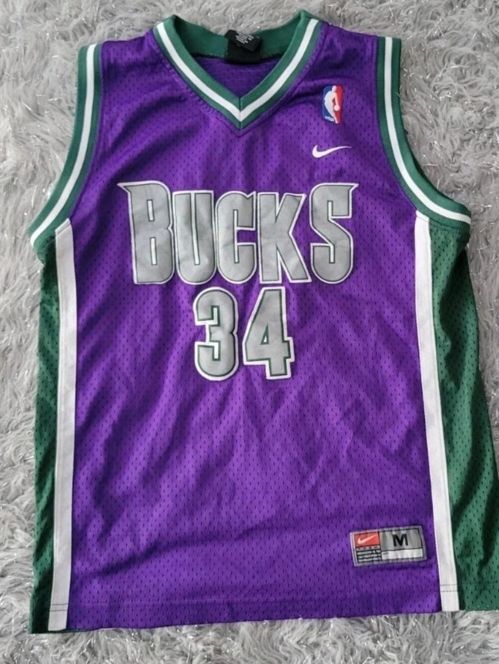 Vintage Ray Allen Milwaukee Bucks Nike Jersey Swingman NBA Sewn Purple Youth M
